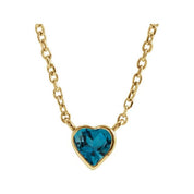 14K Yellow Natural London Blue Topaz Bezel-Set 16-18" Necklace
