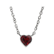 Sterling Silver Natural Mozambique Garnet Bezel-Set 16-18" Necklace