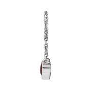 Sterling Silver Natural Mozambique Garnet Bezel-Set 16-18" Necklace