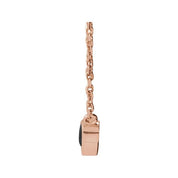 14K Rose Natural Black Onyx Bezel-Set 16-18" Necklace