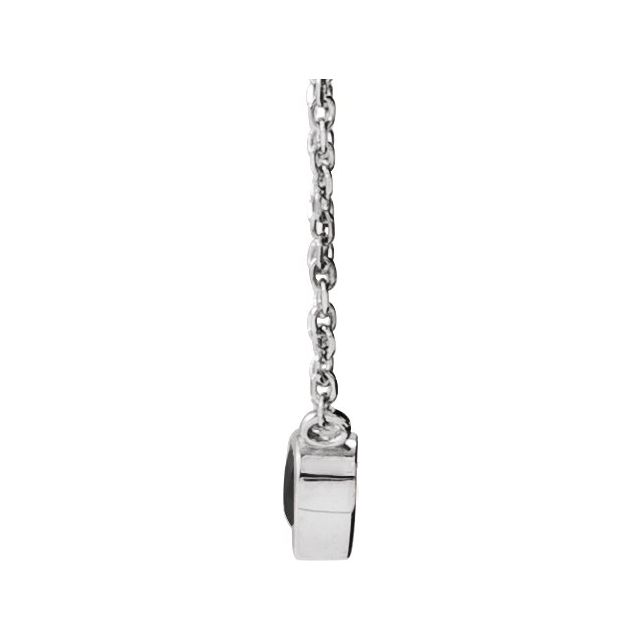 Sterling Silver Natural Black Onyx Bezel-Set 16-18" Necklace