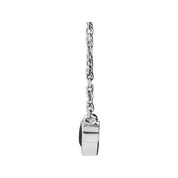 14K White Natural Black Onyx Bezel-Set 16-18" Necklace