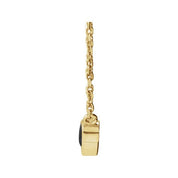 14K Yellow Natural Black Onyx Bezel-Set 16-18" Necklace