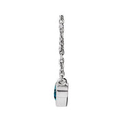 Sterling Silver Natural London Blue Topaz Bezel-Set 16-18" Necklace