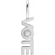 Platinum .03 CT Natural Diamond Vote Charm/Pendant
