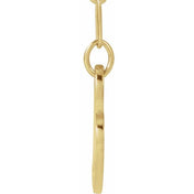 14K Yellow Sister Heart 18" Necklace