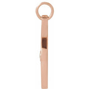 14K Rose .015 CT Natural Diamond Compass Pendant
