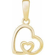 14K Yellow Heart Pendant