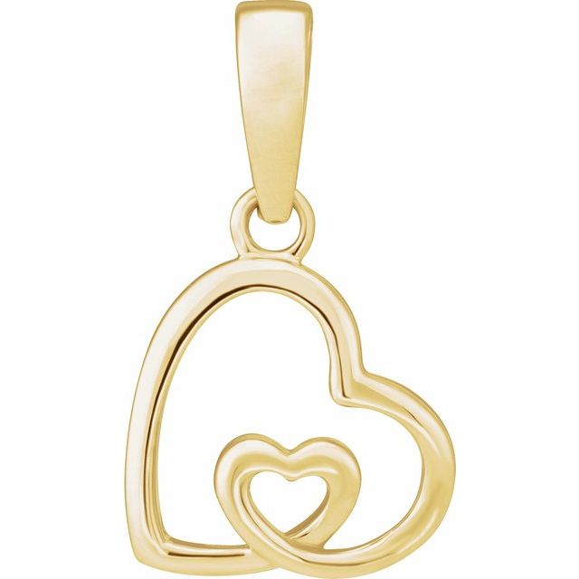 14K Yellow Heart Pendant