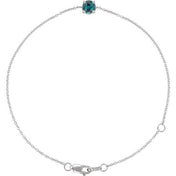 Sterling Silver Lab-Grown Alexandrite  6 1/2-7-1/2" Bracelet