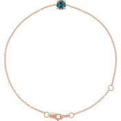 14K Rose Lab-Grown Alexandrite  6 1/2-7-1/2" Bracelet