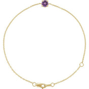 14K Yellow Natural Amethyst  6 1/2-7-1/2" Bracelet