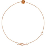 14K Rose Natural Citrine  6 1/2-7-1/2" Bracelet