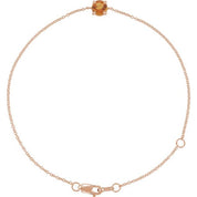14K Rose Natural Citrine  6 1/2-7-1/2" Bracelet
