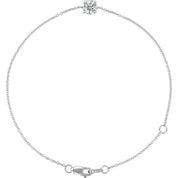 14K White Natural White Sapphire  6 1/2-7-1/2" Bracelet