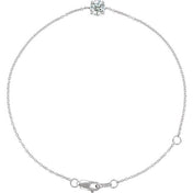 14K White 1/5 CT Natural Diamond 6 1/2-7 1/2" Bracelet