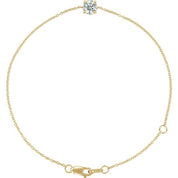 14K Yellow Natural White Sapphire  6 1/2-7-1/2" Bracelet