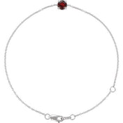 Sterling Silver Natural Mozambique Garnet  6 1/2-7-1/2" Bracelet