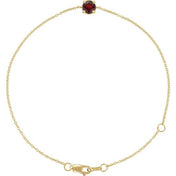 14K Yellow Natural Mozambique Garnet  6 1/2-7-1/2" Bracelet