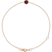 14K Rose Natural Mozambique Garnet  6 1/2-7-1/2" Bracelet