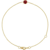 14K Yellow Lab-Grown Ruby  6 1/2-7-1/2" Bracelet