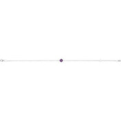 14K White Natural Amethyst  6 1/2-7-1/2" Bracelet