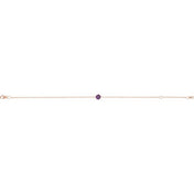 14K Rose Natural Amethyst  6 1/2-7-1/2" Bracelet