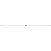 Sterling Silver Natural Aquamarine  6 1/2-7-1/2" Bracelet