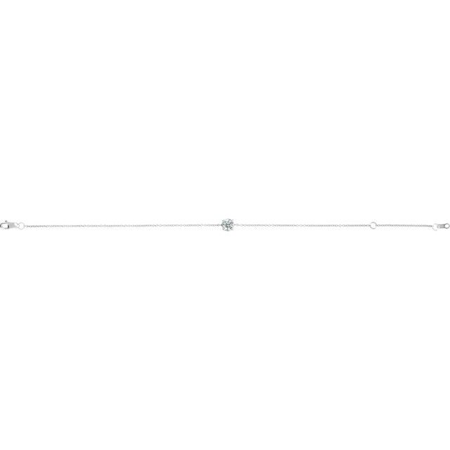 14K White Natural White Sapphire  6 1/2-7-1/2" Bracelet