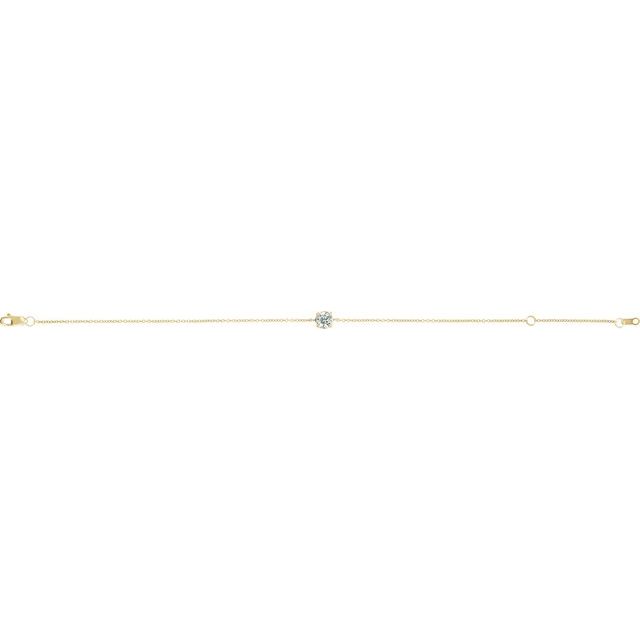 14K Yellow Natural White Sapphire  6 1/2-7-1/2" Bracelet