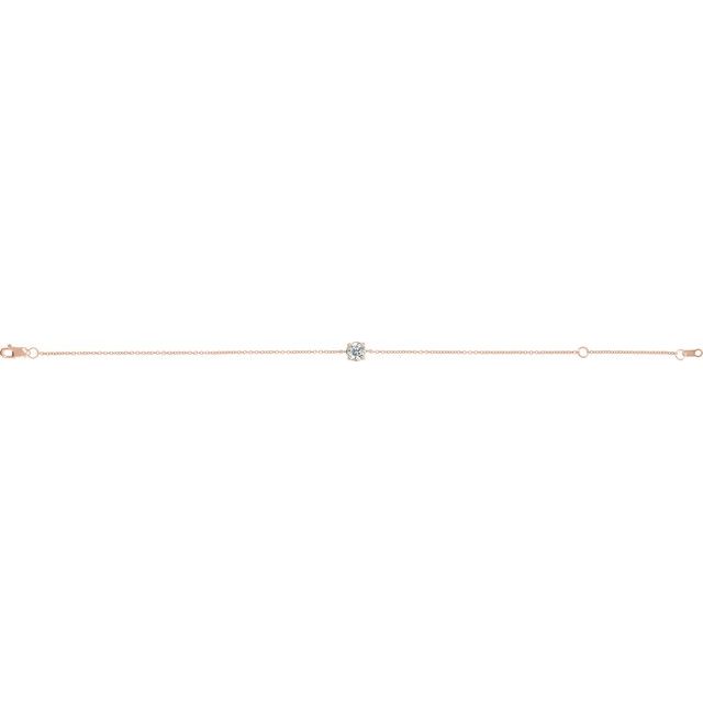 14K Rose Natural White Sapphire  6 1/2-7-1/2" Bracelet