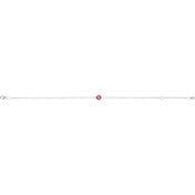 Sterling Silver Natural Pink Tourmaline  6 1/2-7-1/2" Bracelet