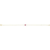14K Yellow Natural Pink Tourmaline  6 1/2-7-1/2" Bracelet