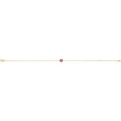 14K Yellow Natural Pink Tourmaline  6 1/2-7-1/2" Bracelet