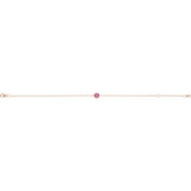 14K Rose Natural Pink Tourmaline  6 1/2-7-1/2" Bracelet