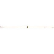 14K Rose Natural Peridot  6 1/2-7-1/2" Bracelet