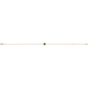 14K Rose Natural Peridot  6 1/2-7-1/2" Bracelet