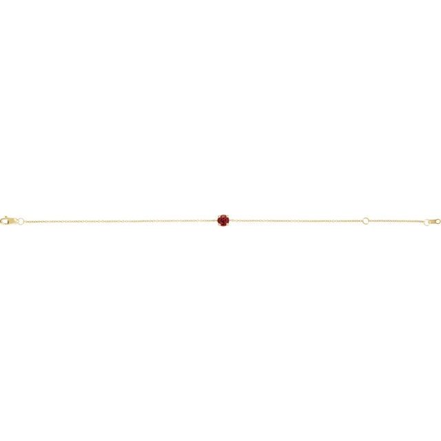 14K Yellow Natural Ruby  6 1/2-7-1/2" Bracelet