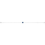 Sterling Silver Lab-Grown Blue Sapphire  6 1/2-7-1/2" Bracelet
