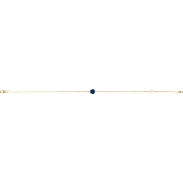 14K Yellow Lab-Grown Blue Sapphire  6 1/2-7-1/2" Bracelet