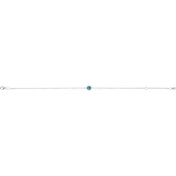 14K White Natural Blue Zircon  6 1/2-7-1/2" Bracelet