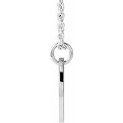 Platinum Script Initial V 16-18" Necklace