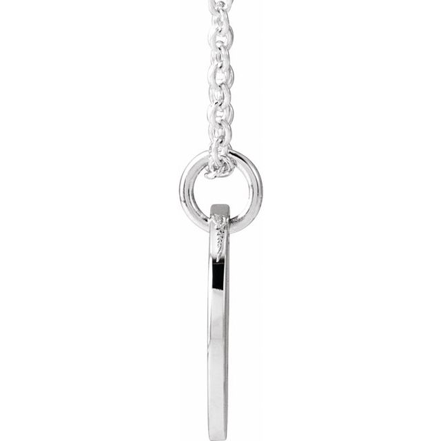 Platinum Script Initial O 16-18" Necklace