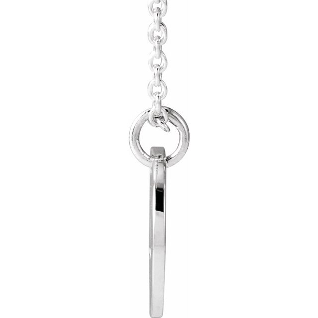 Platinum Script Initial U 16-18" Necklace