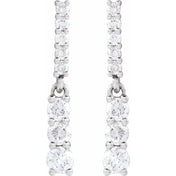 14K White 1/4 CTW Natural Diamond Dangle Earrings