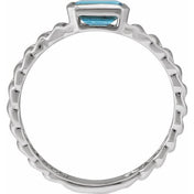 14K White Natural Sky Blue Topaz Ring - Elegant Jewelry by [Brand Name] - Part #689083