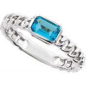 14K White Natural Sky Blue Topaz Ring - Elegant Jewelry by [Brand Name] - Part #689083
