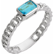 14K White Natural Sky Blue Topaz Ring - Elegant Jewelry by [Brand Name] - Part #689083