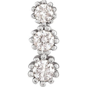 14K White 1/8 CTW Natural Diamond Three-Stone Pendant
