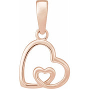 14K Rose Heart Pendant